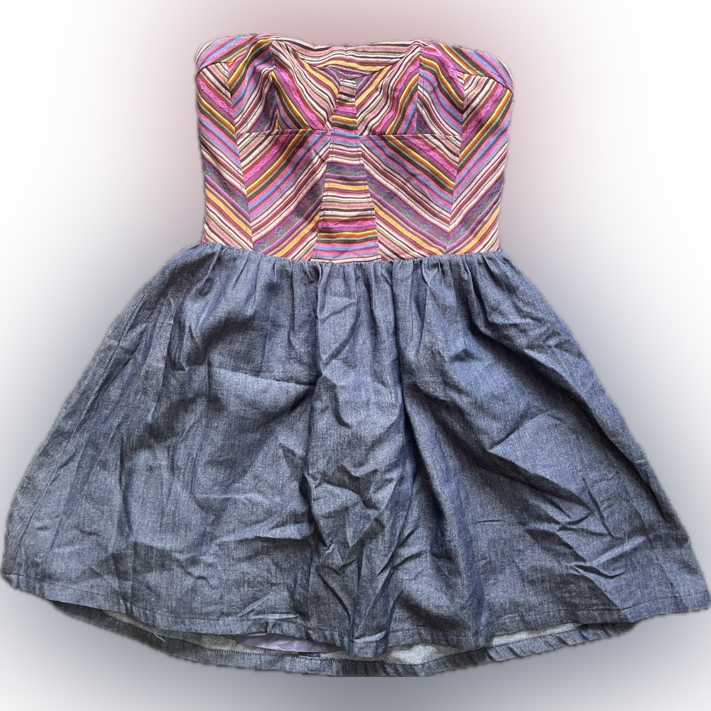 Lots of Luxe Striped Pink and Blue Mini Dress